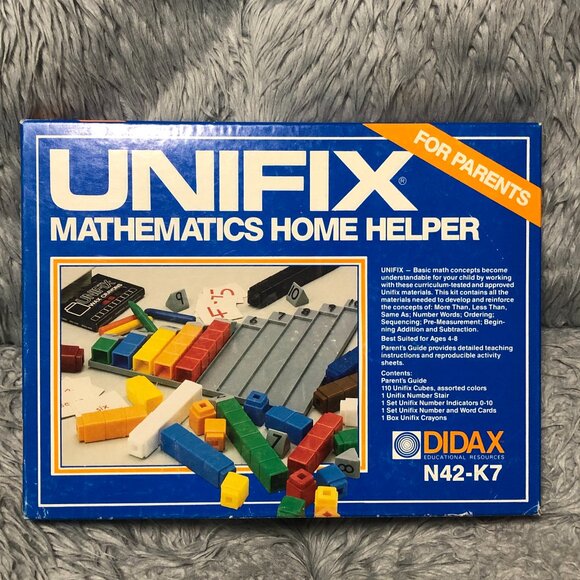 Unifix Mathematics Home Helper Didax N42-K7 Homeschool Education Cubes VTG - Picture 1 of 5
